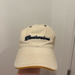 Budweiser Tan Cap with Navy Logo